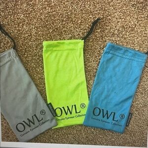 Bundle of 3 Microfiber eyeglass pouch bags